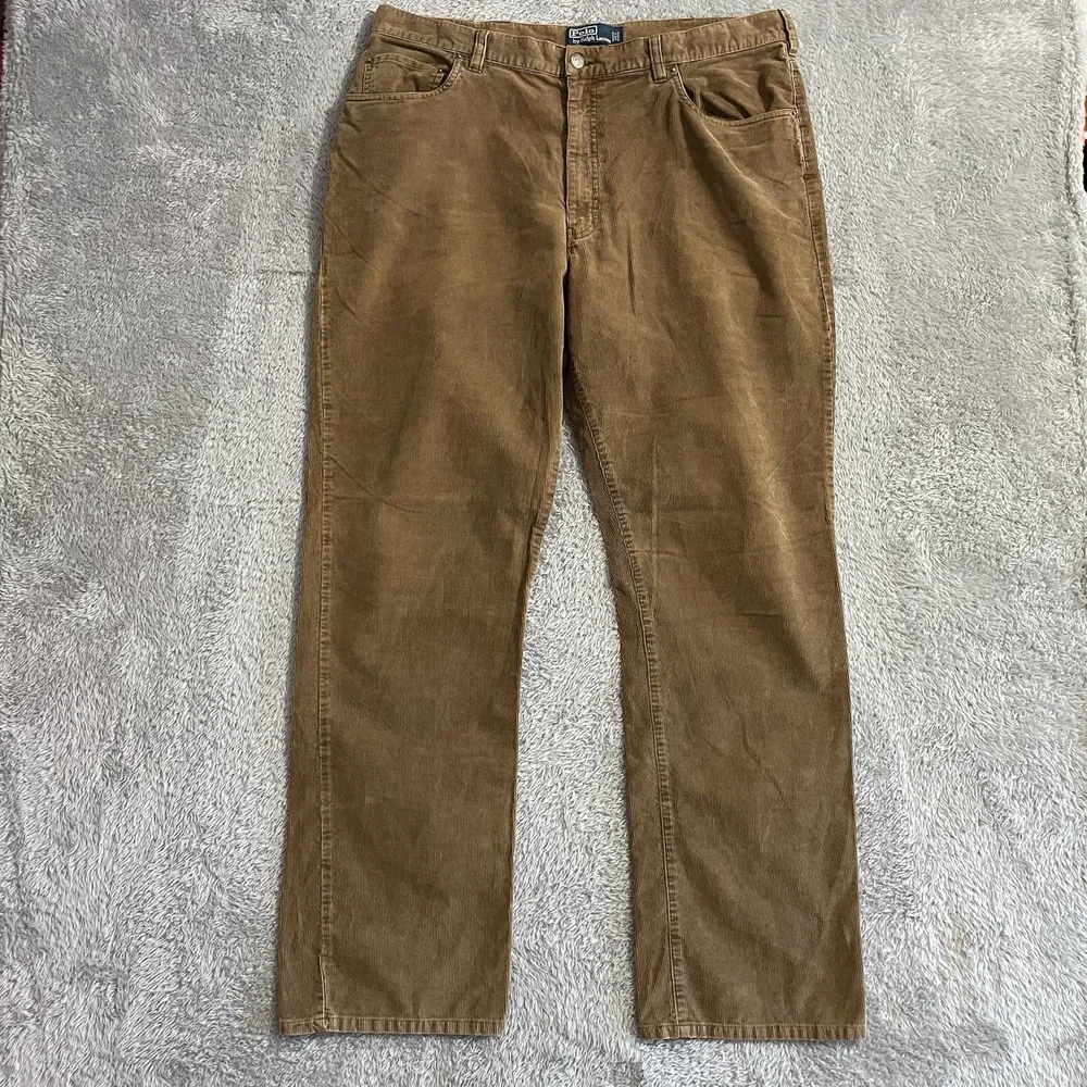 Polo by Ralph Lauren Pants Mens 38x32 Brown Corduroy Straight Cotton Casual